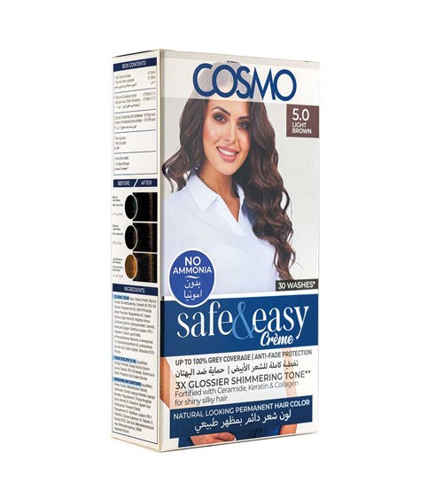 Cosmo No Ammonia Permanent Hair Color 5.0 Light Brown